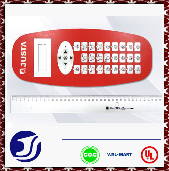 廈門廠家供應(yīng)數(shù)字電視遙控器銘板 電子按鍵銘板 PVC遙控器面貼